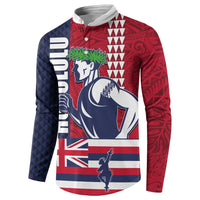 Honolulu Running 2024 Button Sweatshirt Marathon Competition Hula Runner and Kakau Art Tattoo LT03 - Polynesian Pride