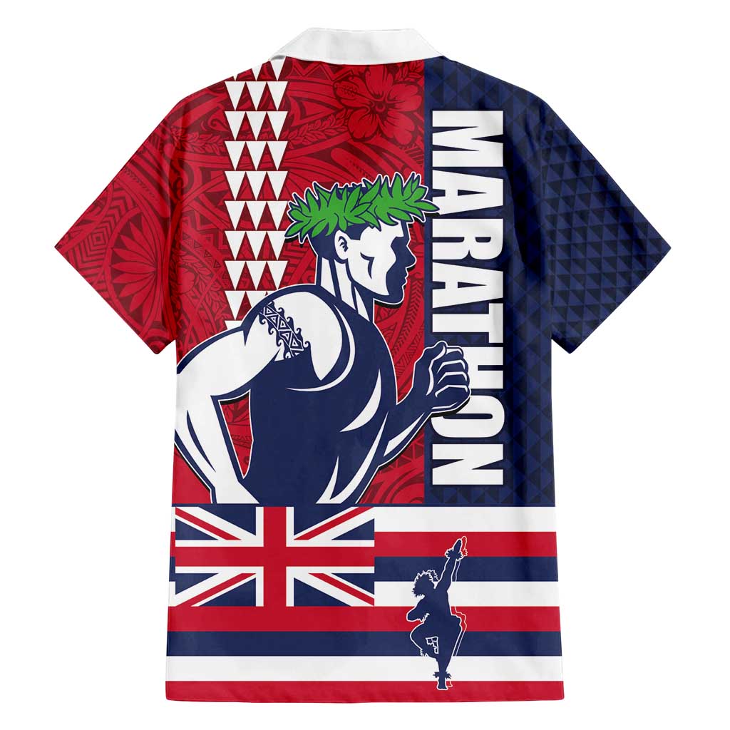 Honolulu Running 2024 Family Matching Tank Maxi Dress and Hawaiian Shirt Marathon Competition Hula Runner and Kakau Art Tattoo