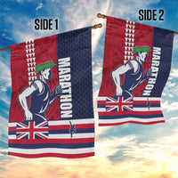 Honolulu Running 2024 Garden Flag Marathon Competition Hula Runner and Kakau Art Tattoo LT03 - Polynesian Pride