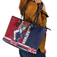 Honolulu Running 2024 Leather Tote Bag Marathon Competition Hula Runner and Kakau Art Tattoo LT03 - Polynesian Pride