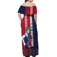 Honolulu Running 2024 Off Shoulder Maxi Dress Marathon Competition Hula Runner and Kakau Art Tattoo LT03 - Polynesian Pride