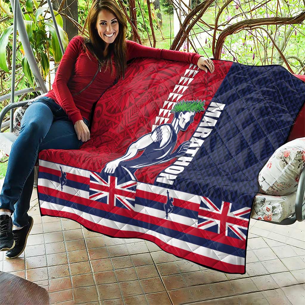 Honolulu Running 2024 Quilt Marathon Competition Hula Runner and Kakau Art Tattoo