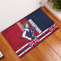Honolulu Running 2024 Rubber Doormat Marathon Competition Hula Runner and Kakau Art Tattoo LT03 - Polynesian Pride