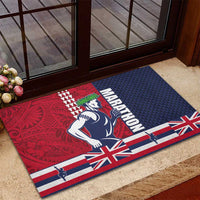Honolulu Running 2024 Rubber Doormat Marathon Competition Hula Runner and Kakau Art Tattoo LT03 - Polynesian Pride