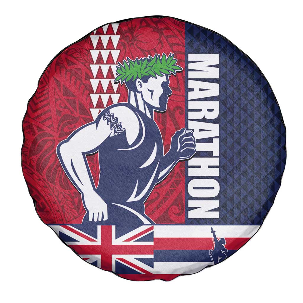 Honolulu Running 2024 Spare Tire Cover Marathon Competition Hula Runner and Kakau Art Tattoo LT03 - Polynesian Pride