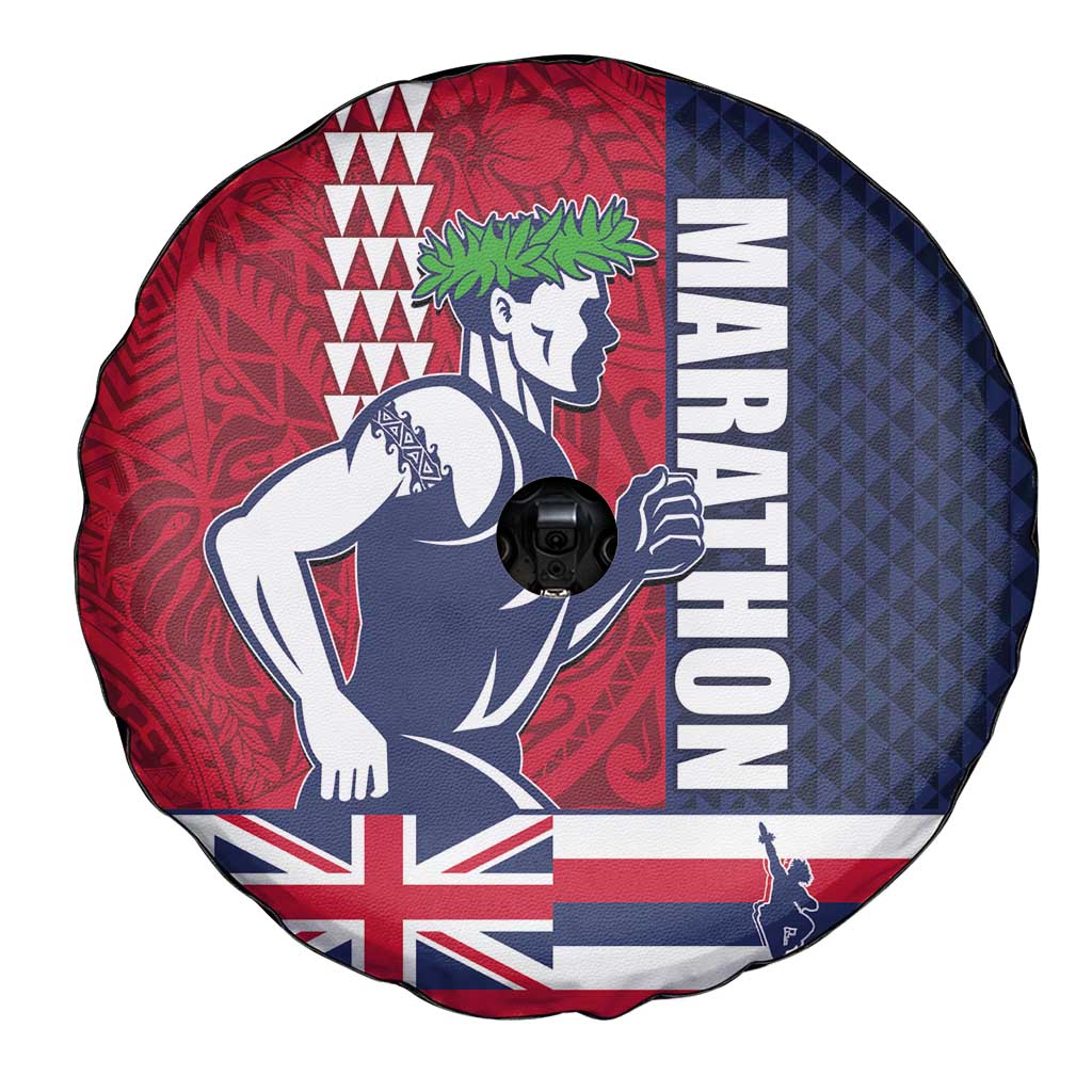 Honolulu Running 2024 Spare Tire Cover Marathon Competition Hula Runner and Kakau Art Tattoo LT03 - Polynesian Pride