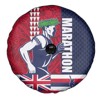 Honolulu Running 2024 Spare Tire Cover Marathon Competition Hula Runner and Kakau Art Tattoo LT03 - Polynesian Pride