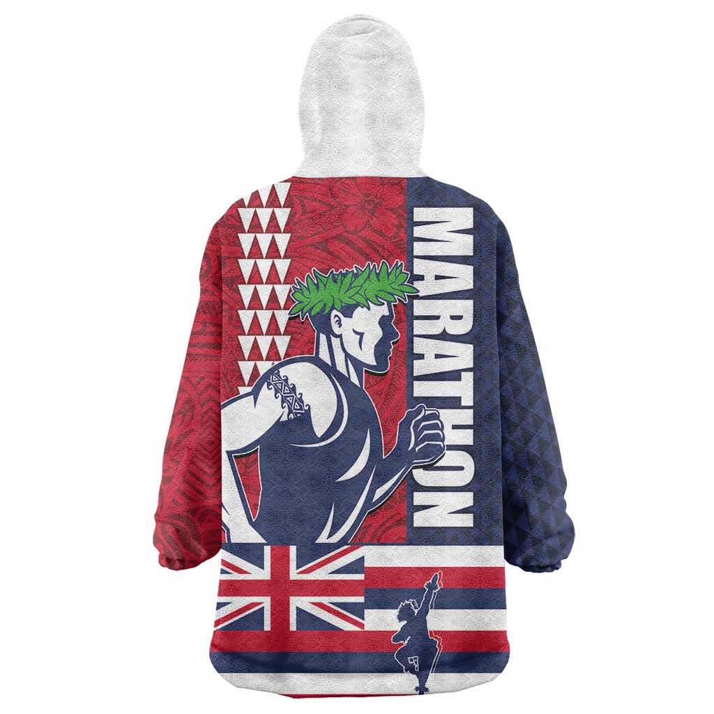 Honolulu Running 2024 Wearable Blanket Hoodie Marathon Competition Hula Runner and Kakau Art Tattoo LT03 - Polynesian Pride