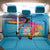 Honolulu Anniversary 52nd Running Back Car Seat Cover Marathon Competition Kakau Pattern Blue Color