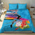 Honolulu Anniversary 52nd Running Bedding Set Marathon Competition Kakau Pattern Blue Color