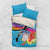 Honolulu Anniversary 52nd Running Bedding Set Marathon Competition Kakau Pattern Blue Color