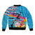 Honolulu Anniversary 52nd Running Bomber Jacket Marathon Competition Kakau Pattern Blue Color