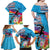 Honolulu Anniversary 52nd Running Family Matching Off Shoulder Maxi Dress and Hawaiian Shirt Marathon Competition Kakau Pattern Blue Color