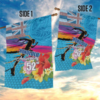 Honolulu Anniversary 52nd Running Garden Flag Marathon Competition Kakau Pattern Blue Color LT03 - Polynesian Pride