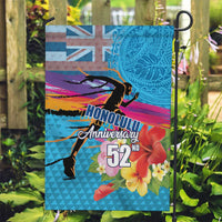 Honolulu Anniversary 52nd Running Garden Flag Marathon Competition Kakau Pattern Blue Color LT03 Garden Flag Blue - Polynesian Pride