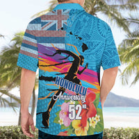 Honolulu Anniversary 52nd Running Hawaiian Shirt Marathon Competition Kakau Pattern Blue Color LT03 - Polynesian Pride
