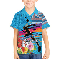 Honolulu Anniversary 52nd Running Hawaiian Shirt Marathon Competition Kakau Pattern Blue Color LT03 - Polynesian Pride