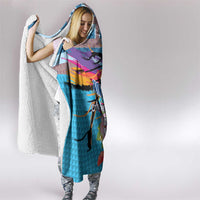 Honolulu Anniversary 52nd Running Hooded Blanket Marathon Competition Kakau Pattern Blue Color LT03 - Polynesian Pride