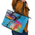 Honolulu Anniversary 52nd Running Leather Tote Bag Marathon Competition Kakau Pattern Blue Color