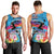 Honolulu Anniversary 52nd Running Men Tank Top Marathon Competition Kakau Pattern Blue Color