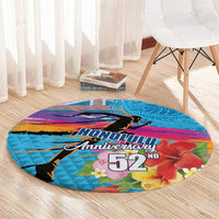 Honolulu Anniversary 52nd Running Round Carpet Marathon Competition Kakau Pattern Blue Color