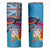 Honolulu Anniversary 52nd Running Skinny Tumbler Marathon Competition Kakau Pattern Blue Color