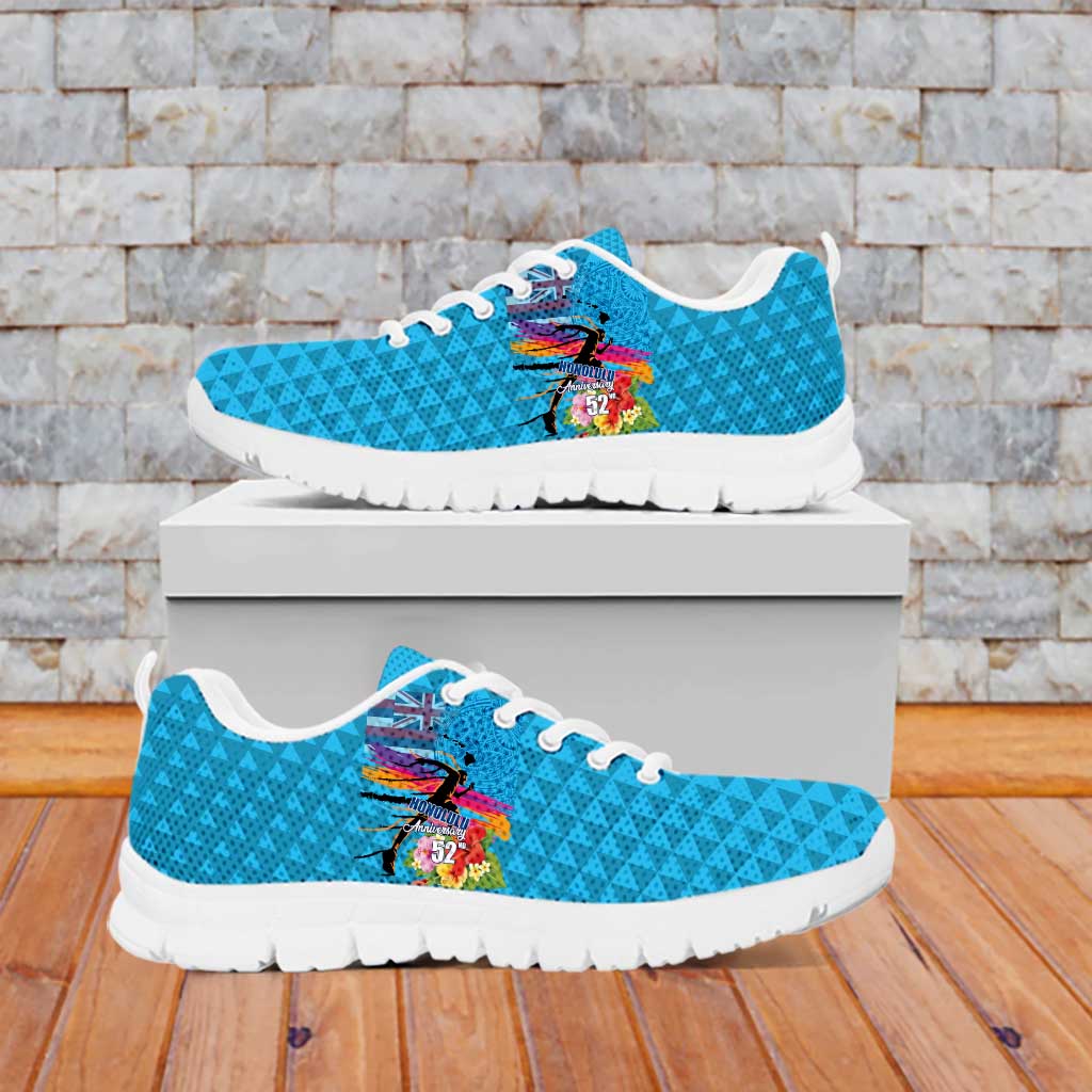 Honolulu Anniversary 52nd Running Sneakers Marathon Competition - Kakau Pattern Blue Color