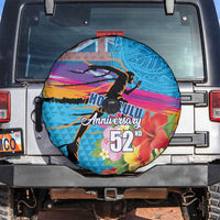 Honolulu Anniversary 52nd Running Spare Tire Cover Marathon Competition Kakau Pattern Blue Color LT03 Blue - Polynesian Pride