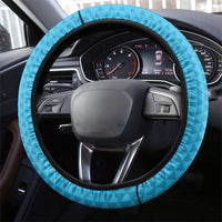 Honolulu Anniversary 52nd Running Steering Wheel Cover Marathon Competition Kakau Pattern Blue Color LT03 - Polynesian Pride