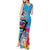 Honolulu Anniversary 52nd Running Tank Maxi Dress Marathon Competition Kakau Pattern Blue Color