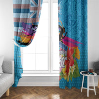 Honolulu Anniversary 52nd Running Window Curtain Marathon Competition Kakau Pattern Blue Color LT03 - Polynesian Pride