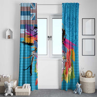 Honolulu Anniversary 52nd Running Window Curtain Marathon Competition Kakau Pattern Blue Color LT03 - Polynesian Pride