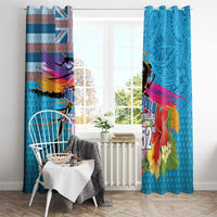 Honolulu Anniversary 52nd Running Window Curtain Marathon Competition Kakau Pattern Blue Color LT03 - Polynesian Pride