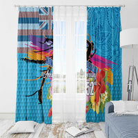 Honolulu Anniversary 52nd Running Window Curtain Marathon Competition Kakau Pattern Blue Color LT03 - Polynesian Pride