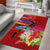 Honolulu Anniversary 52nd Running Area Rug Marathon Competition Kakau Pattern Red Color