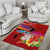 Honolulu Anniversary 52nd Running Area Rug Marathon Competition Kakau Pattern Red Color