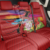 Honolulu Anniversary 52nd Running Back Car Seat Cover Marathon Competition Kakau Pattern Red Color