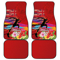 Honolulu Anniversary 52nd Running Car Mats Marathon Competition Kakau Pattern Red Color LT03 - Polynesian Pride