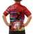 Honolulu Anniversary 52nd Running Family Matching Off Shoulder Maxi Dress and Hawaiian Shirt Marathon Competition Kakau Pattern Red Color