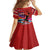 Honolulu Anniversary 52nd Running Family Matching Off Shoulder Maxi Dress and Hawaiian Shirt Marathon Competition Kakau Pattern Red Color