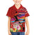 Honolulu Anniversary 52nd Running Family Matching Off Shoulder Maxi Dress and Hawaiian Shirt Marathon Competition Kakau Pattern Red Color