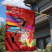Honolulu Anniversary 52nd Running Garden Flag Marathon Competition Kakau Pattern Red Color LT03 - Polynesian Pride