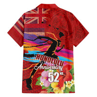 Honolulu Anniversary 52nd Running Hawaiian Shirt Marathon Competition Kakau Pattern Red Color LT03 - Polynesian Pride