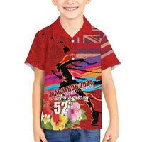 Honolulu Anniversary 52nd Running Hawaiian Shirt Marathon Competition Kakau Pattern Red Color LT03 - Polynesian Pride