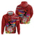 Honolulu Anniversary 52nd Running Hoodie Marathon Competition Kakau Pattern Red Color