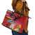 Honolulu Anniversary 52nd Running Leather Tote Bag Marathon Competition Kakau Pattern Red Color