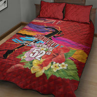 Honolulu Anniversary 52nd Running Quilt Bed Set Marathon Competition Kakau Pattern Red Color LT03 - Polynesian Pride