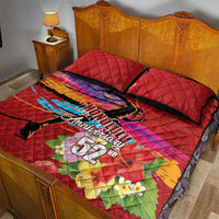 Honolulu Anniversary 52nd Running Quilt Bed Set Marathon Competition Kakau Pattern Red Color LT03 - Polynesian Pride