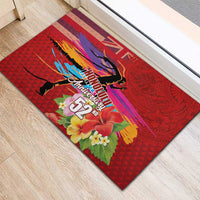 Honolulu Anniversary 52nd Running Rubber Doormat Marathon Competition Kakau Pattern Red Color LT03 - Polynesian Pride