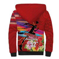 Honolulu Anniversary 52nd Running Sherpa Hoodie Marathon Competition Kakau Pattern Red Color LT03 - Polynesian Pride